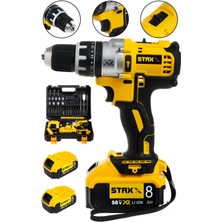 58V 8AH Çift Metal Şanzuman Şarjlı Darbeli Matkap ve 30 Parça Set