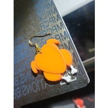 ADA 3D Kızarmış Hindi Küpe - Yılbaşı ve Şükran Günü Temalı Turuncu Renkli Eğlenceli Aksesuar