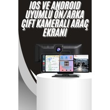 Getittir 4K 10.2 Inç Çift Kameralı Araç Multimedya Ekranı Carplay Kablosuz Tüm Cihazlara Uyumlu