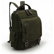 Cappadocia Vintage 4012 Haki Postacı Küçük Sırt Çapraz Omuz Askılı Günlük Pamuk Gabardin Çantası