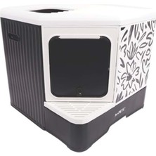 Feyza Design Eko Desenli Kapalı Kedi Tuvaleti, Şık ve Temiz Kullanım