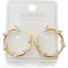 Akfecan Çelik Zirkon Taşlı Halka Küpe