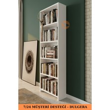 Dulgera Okyanus 5 Raflı Kitaplık Çok Amaçlı Raf Dekoratif Raf Beyaz