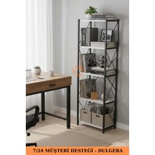 Dulgera Fifty 5 Raflı Metal Dar Tekli Kitaplık | Dosya Ofis Salon Rafı 150 cm
