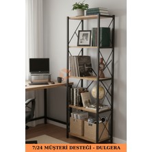 Dulgera Fifty 5 Raflı Metal Dar Tekli Kitaplık | Dosya Ofis Salon Rafı 150 cm