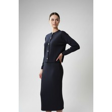 Kadın Hırka Elbise Ikili Takım - Lacivert