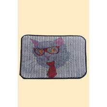 Feyza Design Renkli Kedi Tuvaleti Önü Elekli Kedi Kumu Paspası 60X45