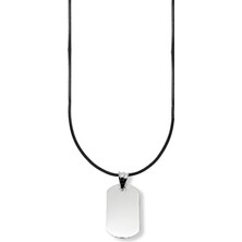 Oya Silver Parlak Minimal Gümüş Plaka Kolye Ucu 1.3x2.6 cm [OYSKU033]