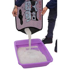 Feyza Design Renkli Desenli Büyük Boy Elekli Kedi Tuvaleti Paspası, Pratik ve Şık