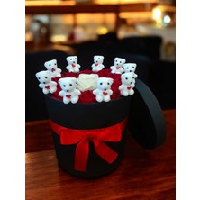 Sabır Hediyelik Ayıcık Detaylı Yapay Gül Kutusu