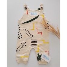 Wowo Kids Geometrik Desenli Krem Salopet 3-6 Ay