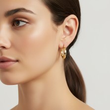 PIEDORA GOLD 14 Ayar Altın Burgulu Halka Küpe | Işıltılı ve Zarif Tasarım