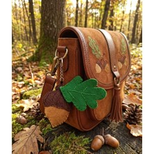 My Balli Store 1 Adet El Yapımı Keçeden Meşe Palamudu Anahtarlık