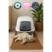Feyza Design 70X70 cm Taba Kedi Tuvaleti Önü Paspası, Temiz ve Pratik Kullanım