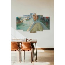 Mbb E-Ticaret Kadın Portre 5 Parçalı Mdf Tablo