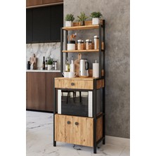 Dulgera Çekmeceli 2 Kapaklı Çok Amaçlı Dolap Mutfak Bangosu Mikrodalga Fırın Mini Fırın Dolabı