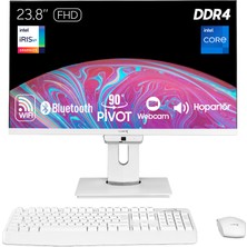 Turbox TAX1708 I5 1135G7 16GB Ddr4 1tb Nvme 23.8 Inç Fhd Pivot Wifi Bt Webcam WIN11 Uyumlu Aıo Pc