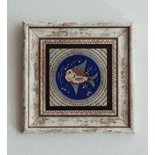 Mbb E-Ticaret Balık Desenli Çerçeveli Taş Tablo , Çerçeveli Taş Duvar Dekoru