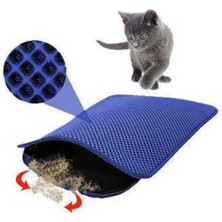 Feyza Design Mavi 60X40 cm Elektrikli Paspas ve Kedi Tuvaleti Önü Koruyucu