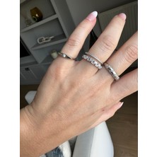 Luckyb Store Silver Renk 2 Sıra Ayarlanabilir Çelik Yüzük