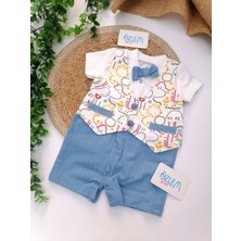 Necix Masuda Yelekli Şort Tulum Mavi - 6-9 Ay