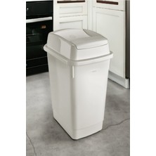Özbience Gri 27 Litre Banyo Çöp Kovası, Çift Taraf Kapaklı, Şık ve Pratik Kullanım