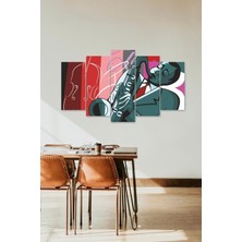 Mbb E-Ticaret Erkek Saksafon Manzara 5 Parçalı Mdf Tablo