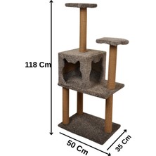 Feyza Design Çok Katlı Yuvalı Kedi Tırmalama ve Oyun Platformu