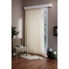 Taç Kırık Beyaz, Krem Lüks Saten Kornişli Güneşlik Perde