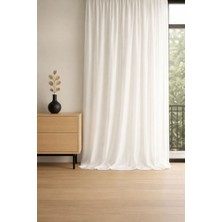 Taç Beyaz Lüks Saten Güneşlik Kornişli Perde