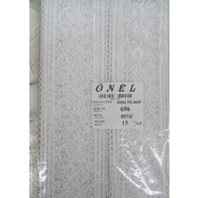 Egecen Dantel Polyester Sanal Tül Bant Beyaz 15 Metre En 6 cm ON-696-B