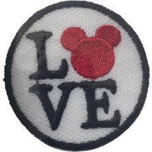 Egecen Aplike Ütü Ile Yapışan Love Pati Arma 4 cm