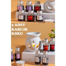Mbb E-Ticaret Sonx 3’lü Aromaterapi Uçucu Yağ Seti ve Seramik Buhurdanlık – Rahatlatıcı Oda Kokusu & Spa Deneyimi