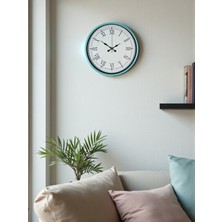 Mbb E-Ticaret Zentime 36 cm Turkuaz Dekoratif Duvar Saati