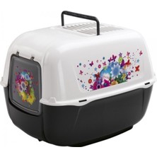 Feyza Design Çiçek Desenli Kapalı Kedi Tuvaleti 39X52X38 Cm, Şık ve Kullanışlı Tasarım