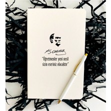 Mbb E-Ticaret Öğretmenler Günü Atatürk Silüet Baskılı Defter Kalem Seti