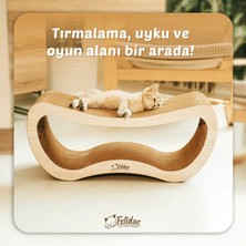 Feyza Design Yatay Kedi Tırmalama Kanepesi, Large, Bej Ahşap Renk, 67,5X28,5X24 cm