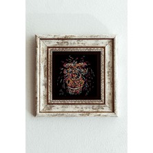 Mbb E-Ticaret Soyut Çalışma Renkli Goril Çerçeveli Taş Tablo , Çerçeveli Taş Duvar DEKORU-ENKCRCVTBL-00099