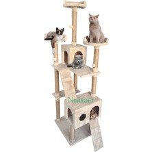 Feyza Design Renkli Kedi Oyun Evi ve Tırmalama Platformu, Eğlenceli ve Konforlu Tasarım