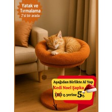 Feyza Design Çift Fonksiyonlu Kedi Tırmalama ve Yataklı Oyun Alanı 55 cm Uzunluk