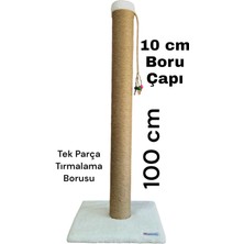 Feyza Design 100 cm Uzunluğunda Dev Boy Kedi Tırmalama Tahtası, Tek Parça, 10 cm Boru Çapı