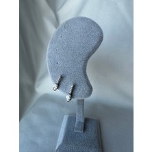 Luckyb Store Silver Renk Taşlı Çelik Küpe