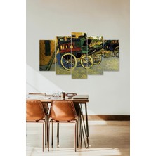 Mbb E-Ticaret At Arabası Retro 5 Parçalı Mdf Tablo