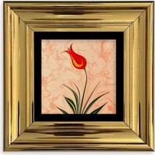 Mbb E-Ticaret Ebru Lale Çerçeveli Taş Tablo