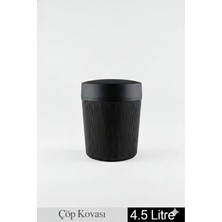 Özbience Şık Çizgili Yuvarlak 4.5 Litre Çöp Kutusu, Banyo ve Mutfak Için