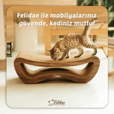 Feyza Design Yatay Tırmalama Kanepesi, Oluklu Mukavva, Orta Boy, Koyu Ahşap Renk