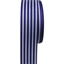 Egecen Tafta Çizgi Desen Kurdele 25 mm Lacivert 1 Metre