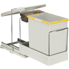Özbience Raylı Otomatik Çöp Kovası 40CM Paslanmaz Gri 20+1l