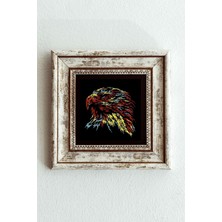 Mbb E-Ticaret Soyut Çalışma Renkli Kuş Çerçeveli Taş Tablo , Çerçeveli Taş Duvar DEKORU-ENKCRCVTBL-00097