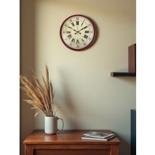 Mbb E-Ticaret Zentime 36 cm Kırmızı Dekoratif Duvar Saati